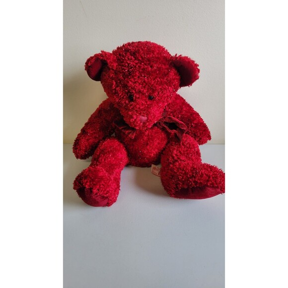 Russ Berrie Plush Stuffed Bear ROSETTA Bears From The Past Tag #4917 Red Sparkle - Picture 1 of 5